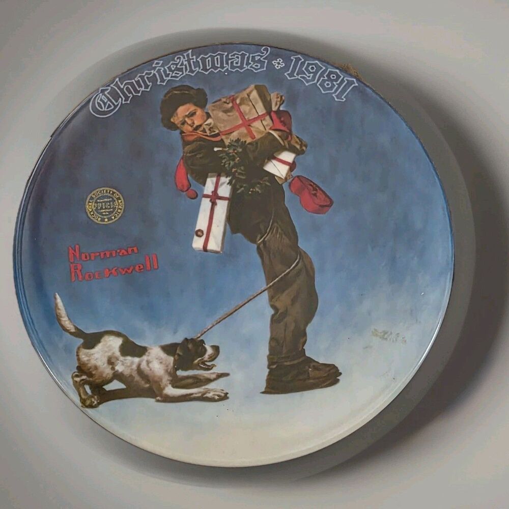 Norman Rockwell Wrapped Up In Christmas Knowles Collector Plate 1981 with COA
